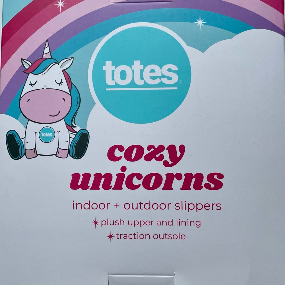 Totes Cozy Unicorns Slippers, NWT, Child Size Small, PERFECT GIFT! - Picture 4 of 4